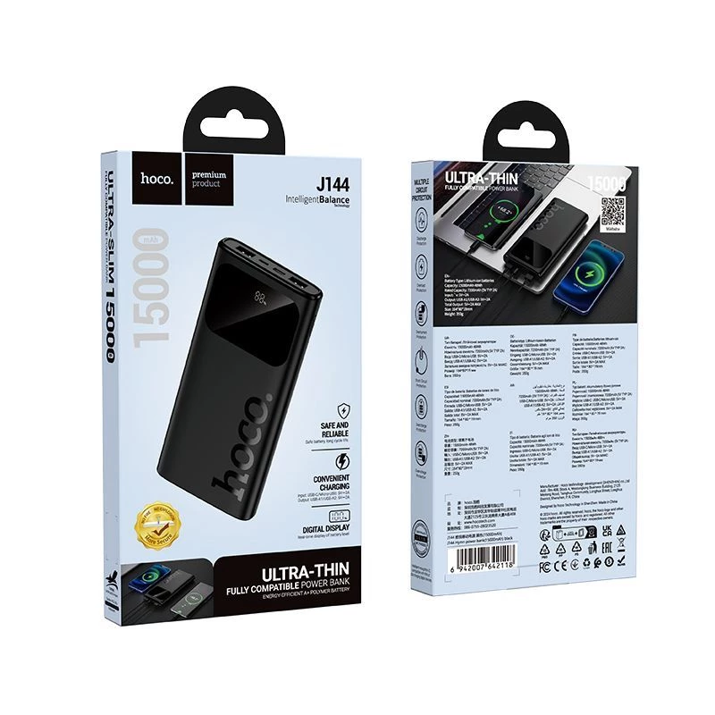 Hoco J144 Hymn Power Bank 15000mAh Black