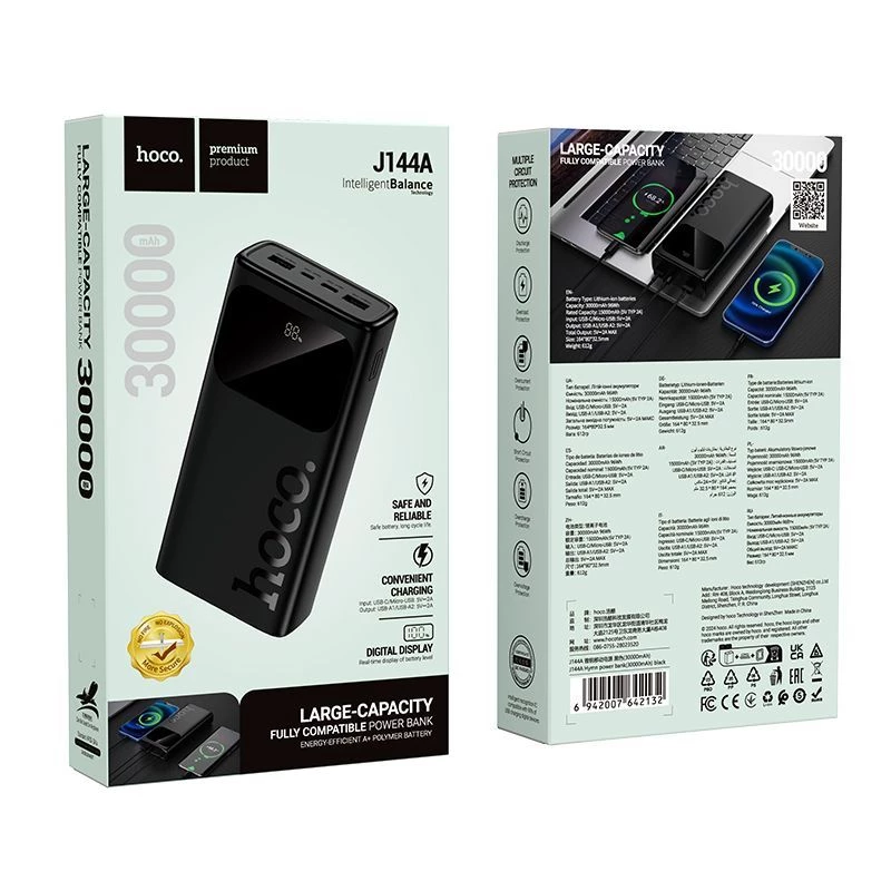 Hoco J144A Hymn Power Bank 30000mAh Black