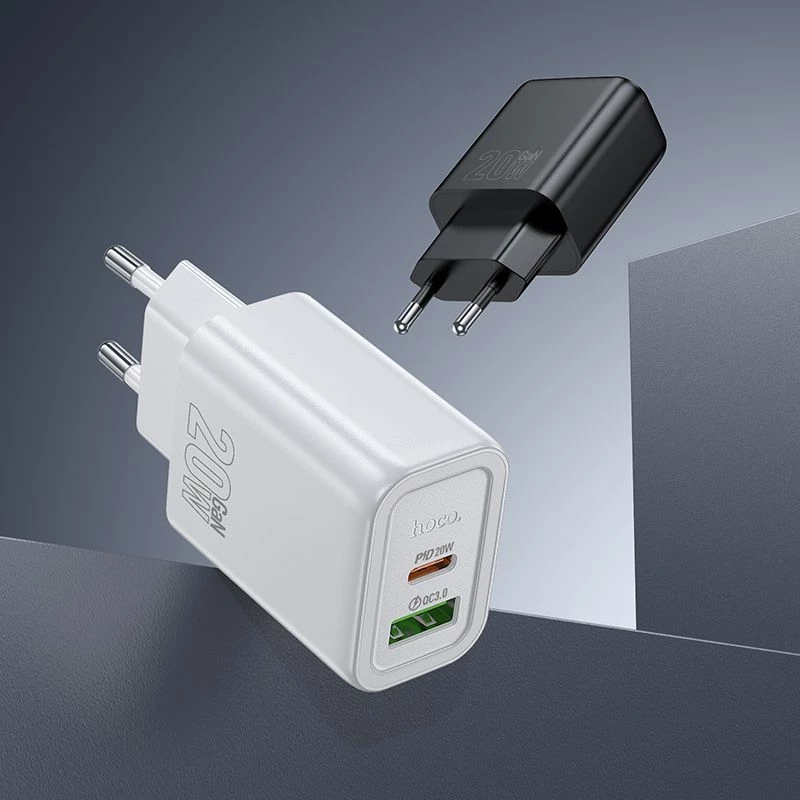 Hoco N61 Gentle PD20W+QC3.0 Charger (EU) White