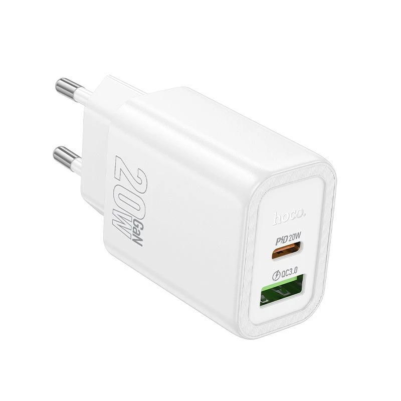 Hoco N61 Gentle PD20W+QC3.0 Charger (EU) White