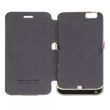 Hoco Ultra Thin Battery Case 3000mAh with Leather Case for Apple iPhone 6/6S Black