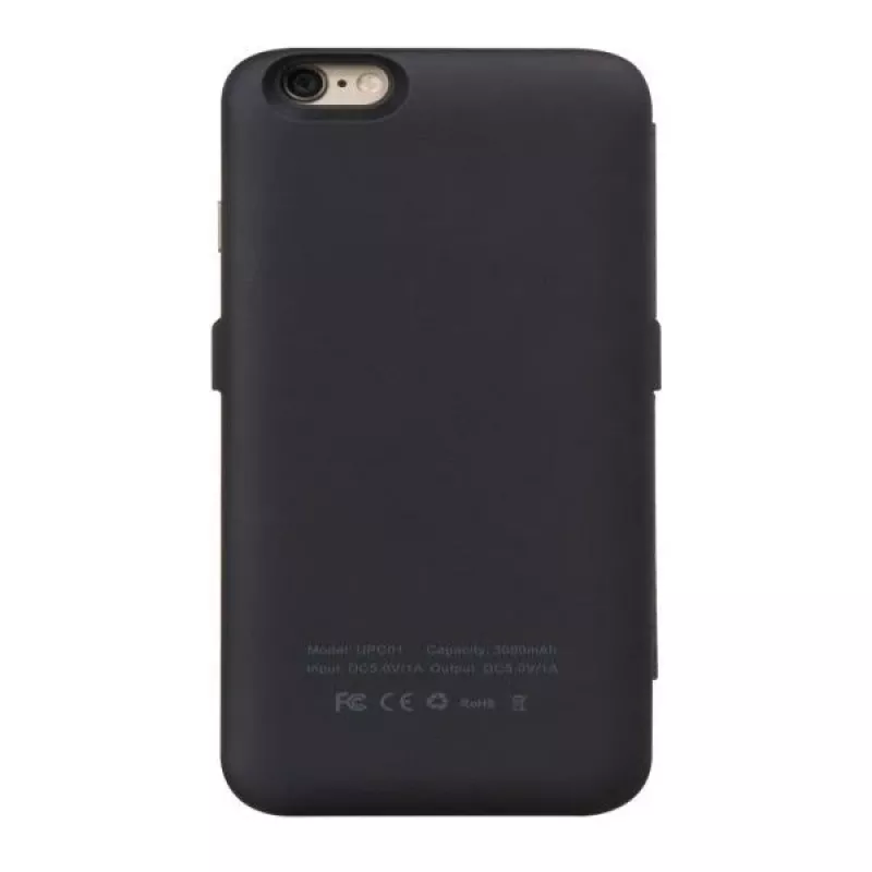 Hoco Ultra Thin Battery Case 3000mAh with Leather Case for Apple iPhone 6/6S Black