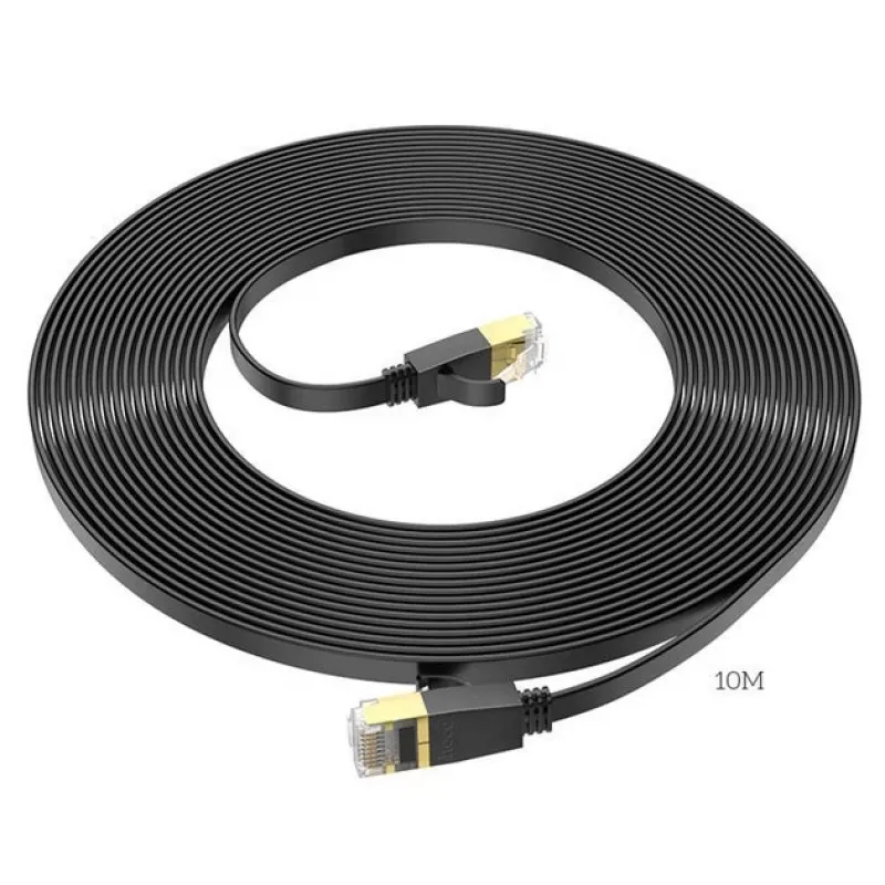Hoco US07 General Pure Copper Flat Network Cable (10m) Black