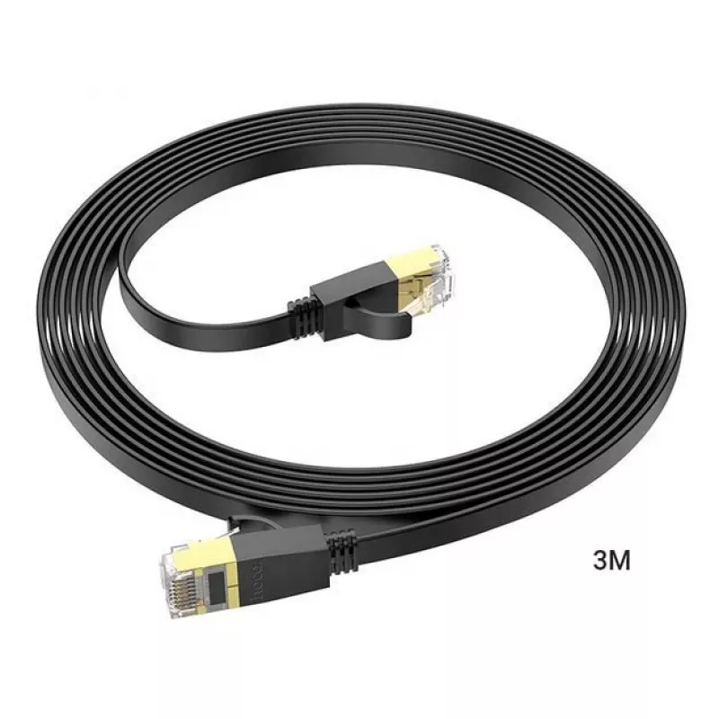 Hoco US07 General Pure Copper Flat Network Cable (3M) Black