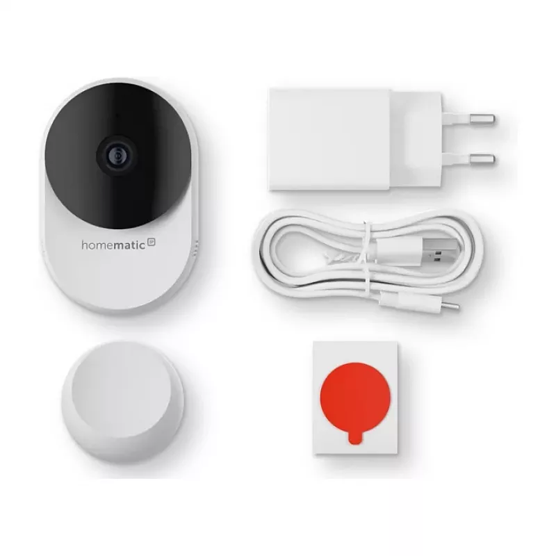Homematic IP Indoor Camera basic – 3 MP Wi-Fi Security Camera, White/Black