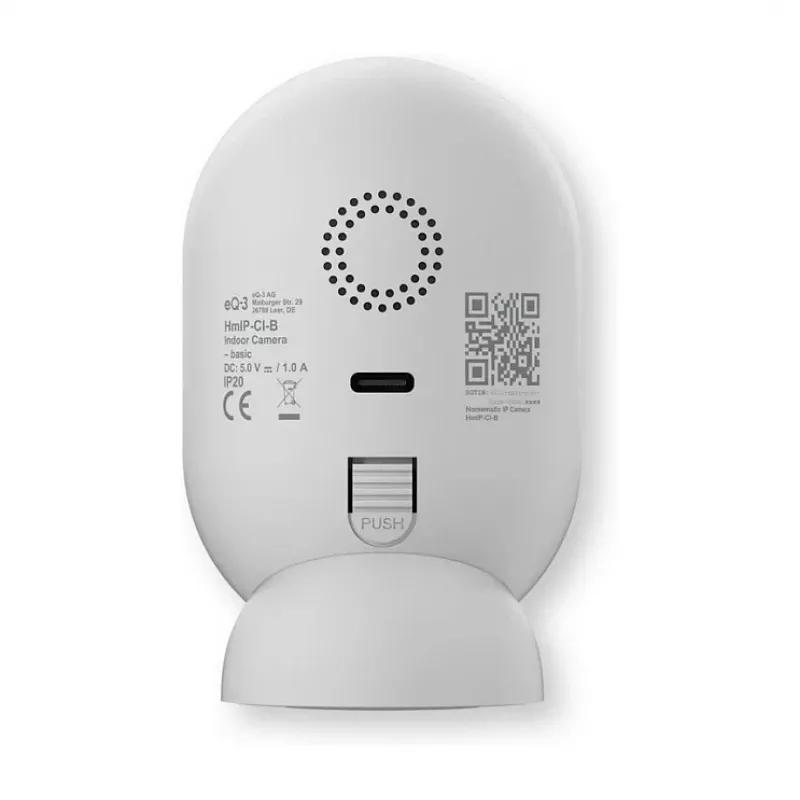 Homematic IP Indoor Camera basic – 3 MP Wi-Fi Security Camera, White/Black