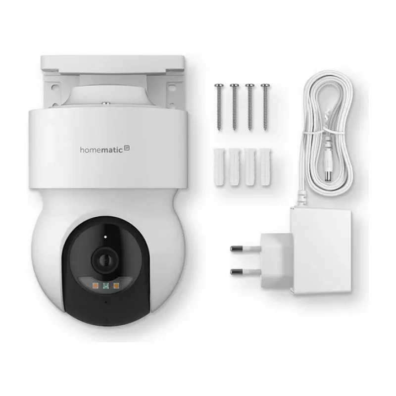 Homematic IP Outdoor Camera (HmIP-CO) White, 5MP, WLAN – Smart Home Security Camera