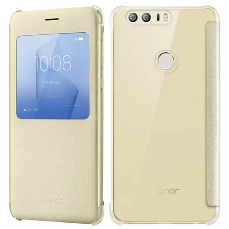 HONOR 8 Smart Cover Gold - Flip Case with Smart Window