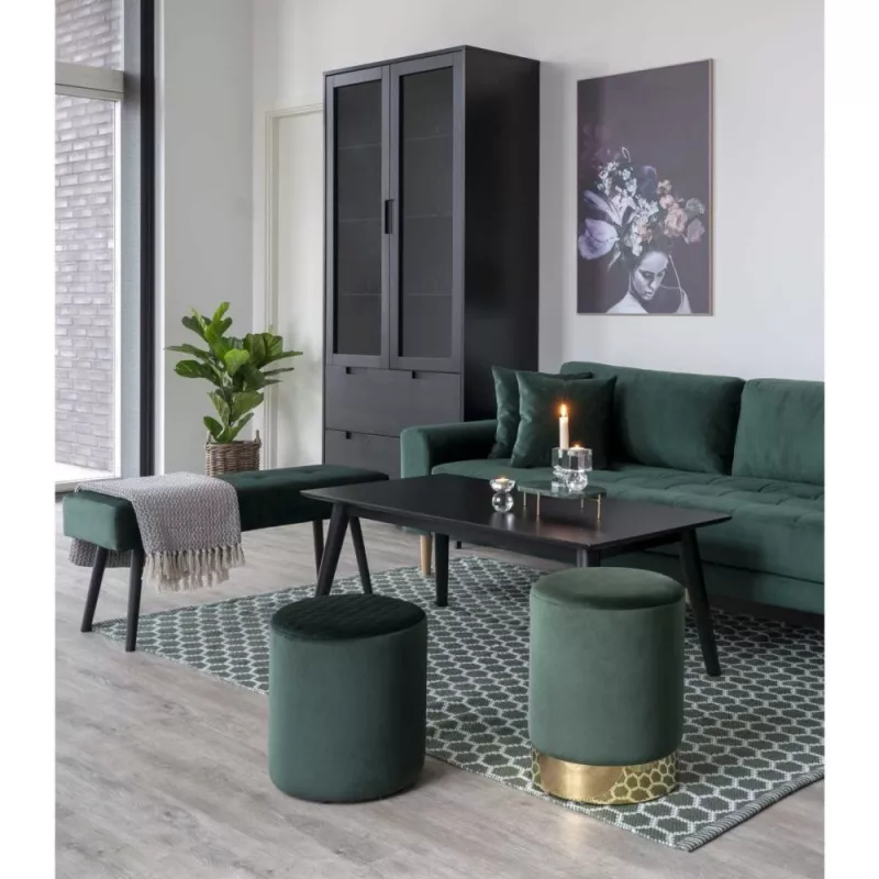 House Nordic Shoe Bench Velvet Green 100x35x44