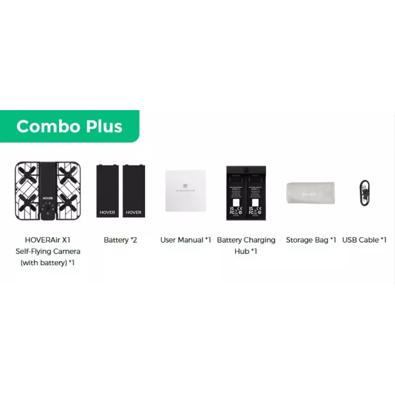 HoverAir X1 Drone - Combo Plus Retail - Black