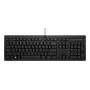 HP 125 G2 USB Wired Keyboard - Full-Size QWERTY, Membrane, Numeric Keypad, Black