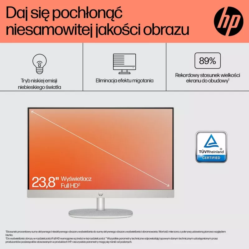 HP 24-cr0312nw AMD Ryzen 5 7520U 23.8 inch Full HD All-in-One PC, 16 GB LPDDR5, 512 GB SSD, Windows 11 Home, White