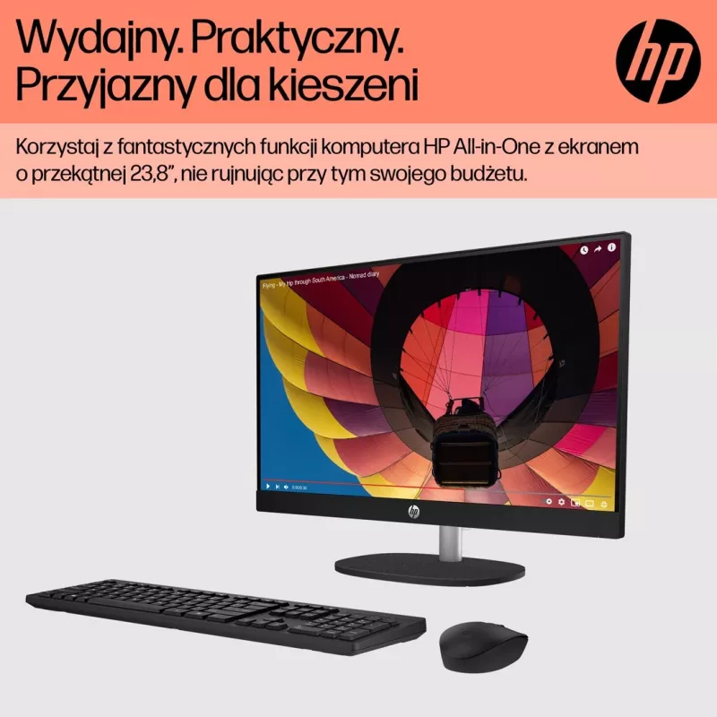 HP 24-cr0312nw AMD Ryzen 5 7520U 23.8 inch Full HD All-in-One PC, 16 GB LPDDR5, 512 GB SSD, Windows 11 Home, White