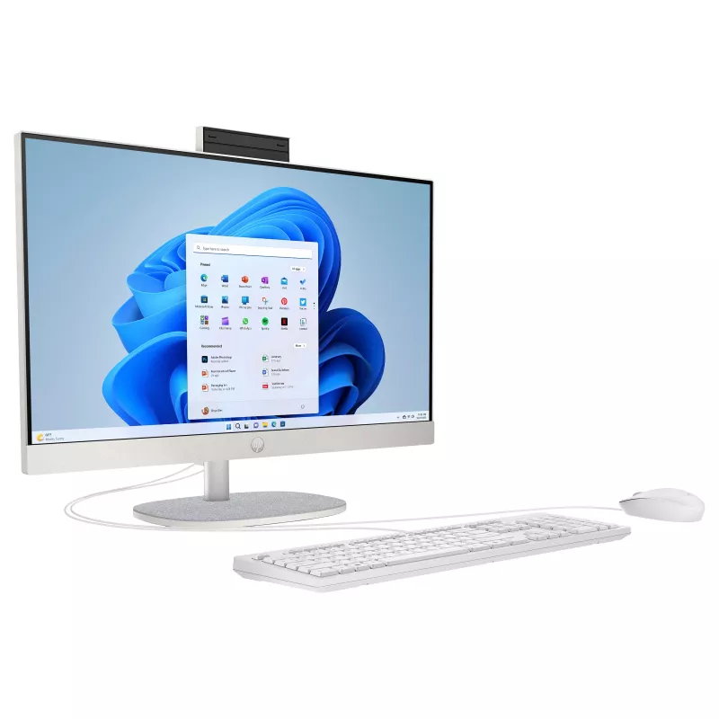 HP 24-cr0430ng 23.8 inch All-in-One Desktop PC, Intel Core i3-1315U, 8GB RAM, 256GB SSD, Windows 11 Home, White