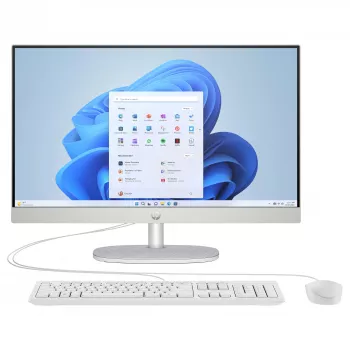 HP 24-cr0430ng 23.8 inch All-in-One Desktop PC, Intel Core i3-1315U, 8GB RAM, 256GB SSD, Windows 11 Home, White