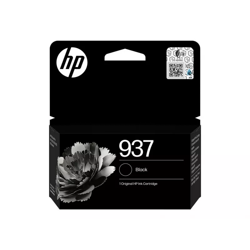 HP 937 Black Original Ink Cartridge – Pigment-Based, Standard Yield (4S6W5NE#LS3)