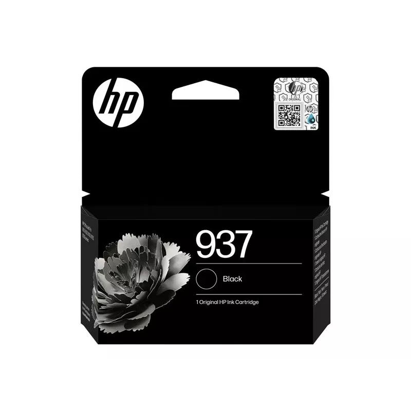 HP 937 Black Original Ink Cartridge – Pigment-Based, Standard Yield (4S6W5NE#LS3)