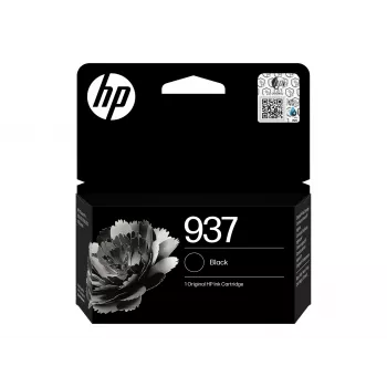 HP 937 Black Original Ink Cartridge – Pigment-Based, Standard Yield (4S6W5NE#LS3)