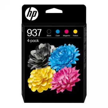 HP 937 Original Ink Cartridge 4-Pack (Black, Cyan, Magenta, Yellow)