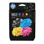 HP 963 Original Ink Cartridge Multipack (4-Pack) - Black, Cyan, Magenta, Yellow - High Yield