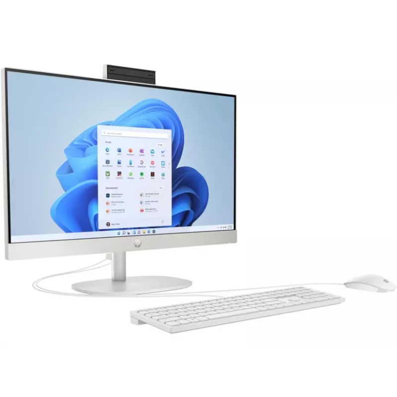 HP All-in-One 24-cr0009nf Desktop PC, Intel Core i5-1335U, 16GB RAM, 512GB SSD, 23.8 inch Full HD IPS Display, Windows 11 Home, White (Refurbished)