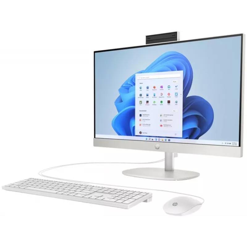 HP All-in-One 24-cr0009nf Desktop PC, Intel Core i5-1335U, 16GB RAM, 512GB SSD, 23.8 inch Full HD IPS Display, Windows 11 Home, White (Refurbished)