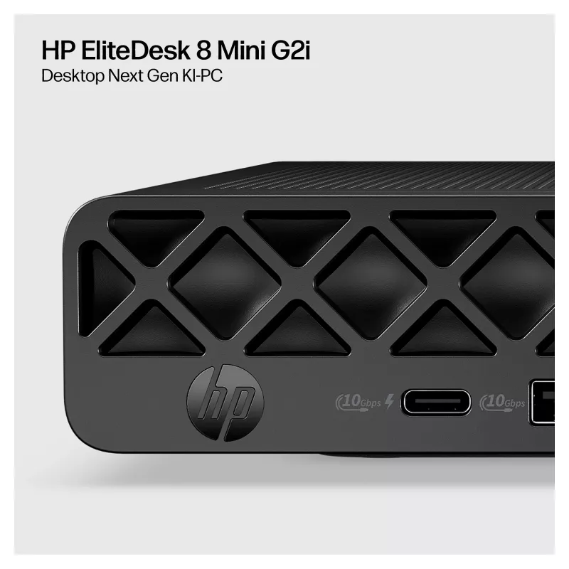 HP EliteDesk 8 Mini G2i Mini PC, Intel Core Ultra 7 356H, 32GB DDR5 RAM, 1TB NVMe SSD, Windows 11 Pro, Black