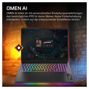 HP HyperX OMEN 16-ah1470ng Gaming Laptop, AMD Ryzen 7, RTX 5070 Ti, 32GB RAM, 1TB SSD, 16.1 inch QHD 270Hz, Windows 11 Home