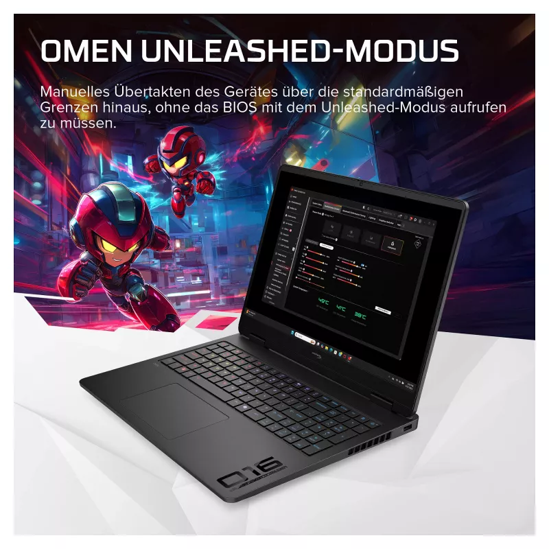 HP HyperX OMEN 16-ap1490ng Gaming Laptop, 16.1 inch QHD 165Hz, AMD Ryzen 9 8940HX, 24GB RAM, 512GB SSD, RTX 5070, FreeDOS, German Keyboard