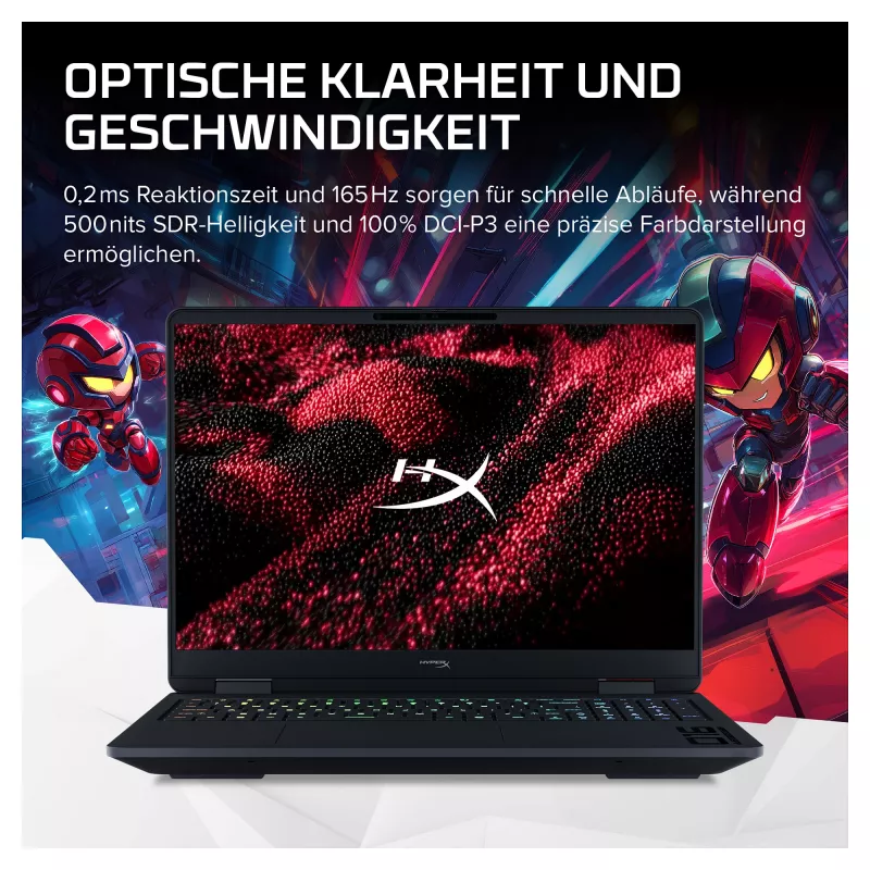 HP HyperX OMEN 16-ap1492ng Gaming Laptop, 16.1 inch QHD 165Hz, AMD Ryzen 9 8940HX, 24GB DDR5, 512GB SSD, RTX 5070 8GB, Windows 11 Home, German Keyboard