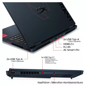 HP OMEN 16-ah1490ng Gaming Laptop, 16.1 inch QHD 165Hz, Intel Core 9 270HX, 32GB DDR5, 1TB SSD, RTX 5080, Windows 11 Home, German Keyboard