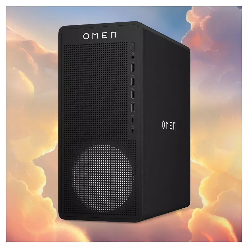 HP OMEN 16L TG03-0451ng Gaming Desktop PC - AMD Ryzen 5 8400F, 16GB DDR5, 512GB SSD, NVIDIA GeForce RTX 5050, No OS, Black
