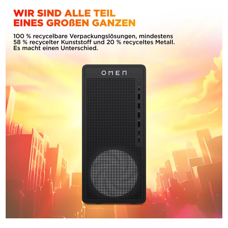 HP OMEN 16L TG03-0473ng Gaming Desktop (Ryzen 7 8700F, 16GB DDR5, 1TB SSD, RTX 5060 Ti, No OS, Shadow Black)
