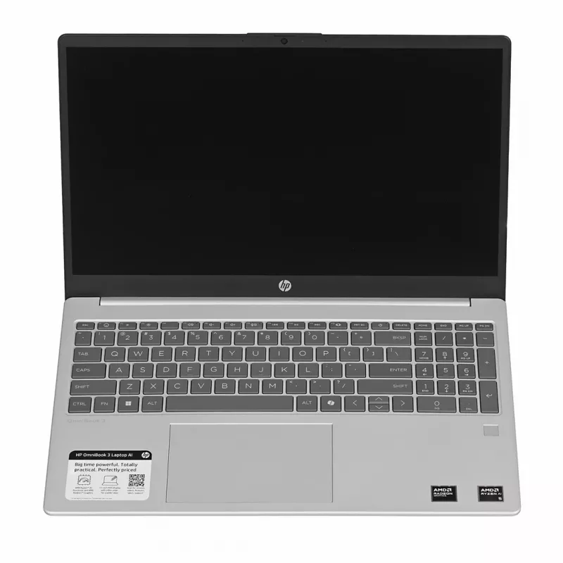 HP OmniBook 3 15-FN0105DDX Ryzen AI 5 330 15.6 inch FHD Touch IPS 16GB 512GB SSD Fingerprint Reader Windows 11 Home Glacier Silver