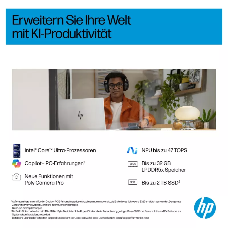 HP OmniBook 7 17-dc0573ng Intel Core 7 256V 16GB RAM 1TB SSD Windows 11 Pro 17.3 inch Full HD Laptop, Silver