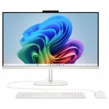 HP OmniStudio 27-cw0471ng All-in-One PC, 27 inch QHD IPS, AMD Ryzen AI 7 445, 16GB RAM, 512GB SSD, Windows 11 Home, White