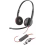 HP Poly Blackwire 3220 Stereo USB-C Wired Headset + USB-C/A Adapter, Black