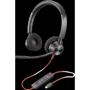 HP Poly Blackwire 3320-M USB-C Wired Headset with Boom Microphone, Noise Cancelling, Black
