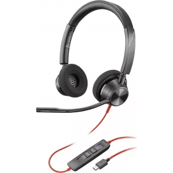 HP Poly Blackwire 3320-M USB-C Wired Headset with Boom Microphone, Noise Cancelling, Black