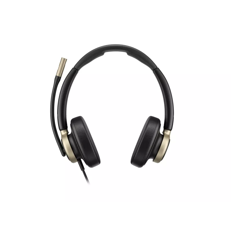 HP Poly Mission 825 Stereo USB Wired Headset with Active Noise Cancellation, Black, Certified for Microsoft Teams, Zoom, Google Meet, Works With Chromebook