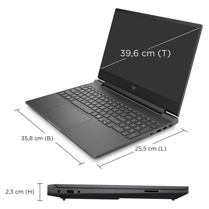 HP Victus 15-fb3450ng Gaming Laptop, 15.6 inch Full HD, AMD Ryzen 5 240, 12GB RAM, 512GB SSD, NVIDIA GeForce RTX 5050, FreeDOS, Black