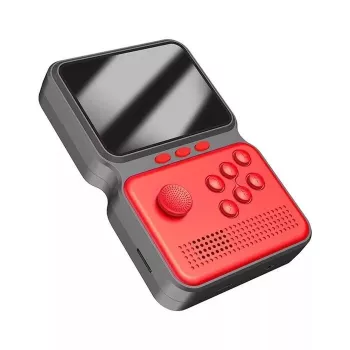 HQ M3 16-bit Portable Retro Game Console with 900 Games, 3 inch HD LCD, TV RCA Cable, Red