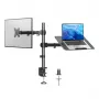 HUANUO HNCM2 Single Monitor Mount - Gas Spring, 13-32 inch, Desk Clamp/Grommet, VESA 75/100, Tilt, Swivel, Height Adjustable, 9kg - Black