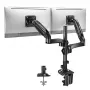Huanuo HNDS8 Dual Monitor Mount for 13-32 Inch Screens, Gas Spring Arm, Desk Clamp/Grommet, VESA 75x75 & 100x100, Black