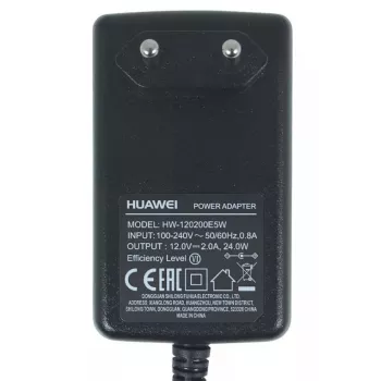 Huawei HW-120200E5W AC/DC Power Adapter – 12V 2A (24W) Indoor Router Power Supply, 90-264V Input, Black