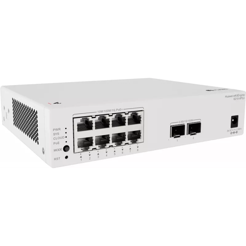 Huawei S210-8P2J Managed L2 Switch with 8 Gigabit PoE+ Ports and 2 SFP Uplinks, 128W PoE Budget 98012922-001