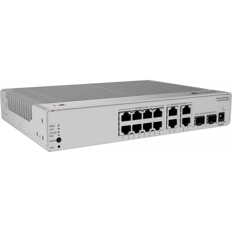 HUAWEI S310S-8P4UN2X Switch, 8x Gigabit PoE+ Ports, 4x 2.5G PoE++ Ports, 12-Port Managed Network Switch 98012849