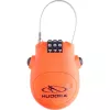 HUDORA Cable Lock (Orange) - 3-Digit Resettable Combination, 200 cm Self-Coiling Steel Cable