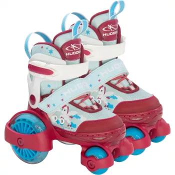 HUDORA My First Quad LED Roller Skates Size 30-33 Red/Light Blue