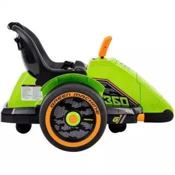 Huffy Green Machine 360 Electric Ride-On Car - 6V, 360° Drift, Green/Black, Age 3-7